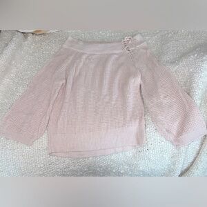 EXPRESS OFF THE SHOULDER OVERSIZED KNIT SWEATER🎀 baby pink, size xsmall